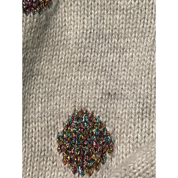 Billie Blush ~ Sz 3 Polkadots Knit Cardigan Sweater Metallic Detail ~ Adorable - Picture 4 of 6